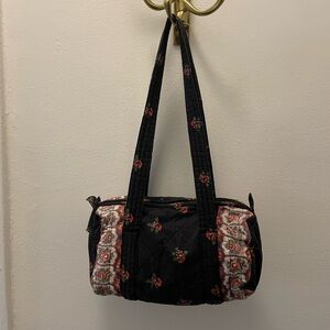 Floral Black Quilted Women's Bag